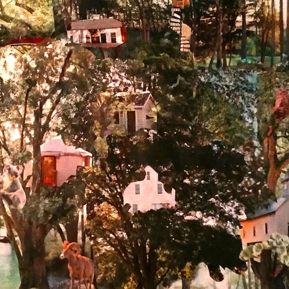 Paper Collage tree houses